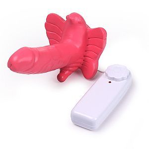 Massageador Butterfly Clitoriano e Anal Com Pênis