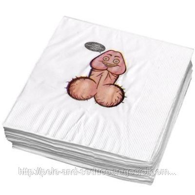 Guardanapo de Pênis - pacote com 20 unidades