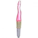 Plug com Vibrador Sinuoso, em Jelly Rosa Transparente