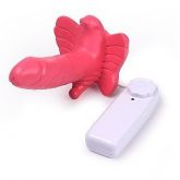 Massageador Butterfly Clitoriano e Anal Com Pênis